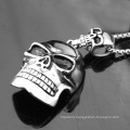 Hot Sale Stainless Steel Jewelry Charms Black Skull Pendants Necklace Silver Jewelry